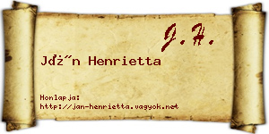 Ján Henrietta névjegykártya