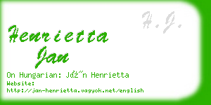 henrietta jan business card